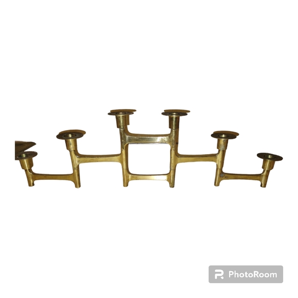 Accents 196 Mid Century Modern Scandinavian Brass Articulated Candle